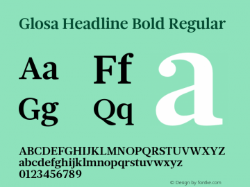 Glosa Headline Bold Regular Version 1.0图片样张