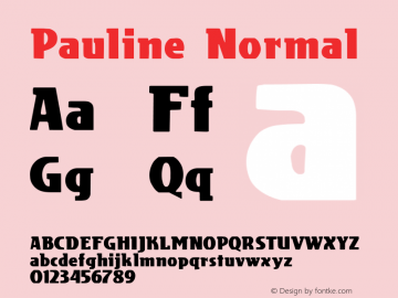Pauline Normal 1.0 Wed Sep 21 11:29:38 1994 Font Sample