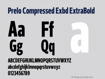 Prelo Compressed Exbd ExtraBold Version 1.0 Font Sample