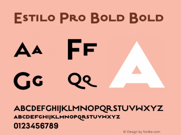 Estilo Pro Bold Bold Version 1.0 Font Sample