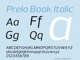 Prelo Book Italic Version 1.0 Font Sample