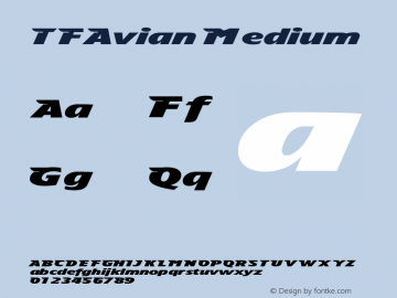 TFAvian Medium Version 001.000 Font Sample