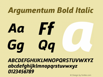 Argumentum Bold Italic Version 1.000图片样张