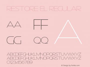 Restore El Regular Version 1.003 Font Sample