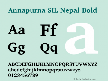 Annapurna SIL Nepal Bold Version 1.100 Font Sample