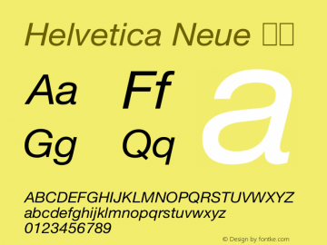 Helvetica Neue 斜体 8.0d6e1 Font Sample
