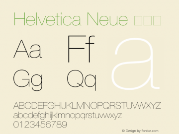 Helvetica Neue 超细体 8.0d6e1 Font Sample
