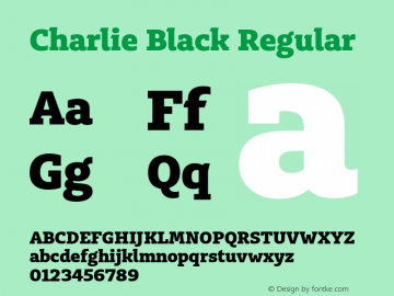 Charlie Black Regular Version 1.001;PS 001.001;hotconv 1.0.56 Font Sample