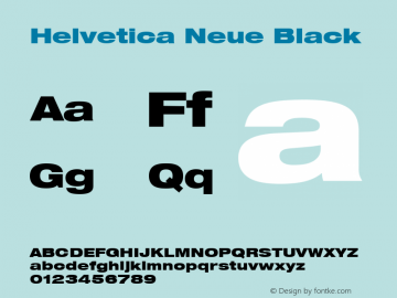 Helvetica Neue Black Version 001.000 Font Sample