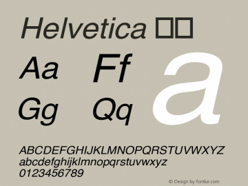 Helvetica 斜体 6.0d7e1 Font Sample