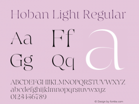 Hoban Light Regular Version 1.001;PS 001.001;hotconv 1.0.70;makeotf.lib2.5.58329 Font Sample