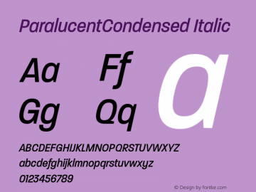 ParalucentCondensed Italic 001.000图片样张