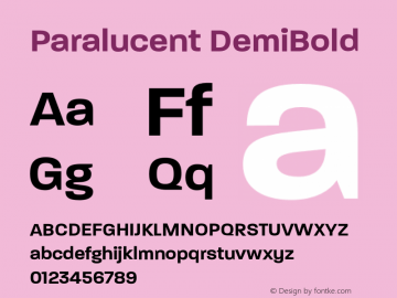 Paralucent DemiBold 001.000 Font Sample