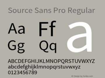 Source Sans Pro Regular Version 1.038;PS 1.000;hotconv 1.0.70;makeotf.lib2.5.5900图片样张