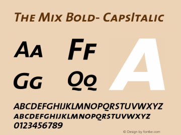 The Mix Bold- CapsItalic Version 1.0 Font Sample