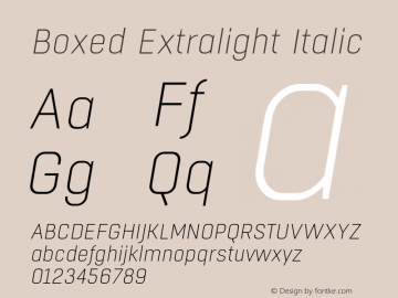 Boxed Extralight Italic Version 1.000图片样张