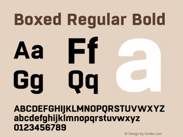 Boxed Regular Bold Version 1.000 Font Sample