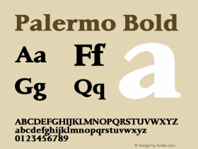 Palermo Bold Version 1.00 Font Sample