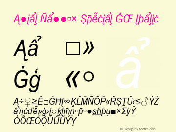 Arial Narrow Special G2 Italic Version 1.03图片样张