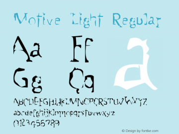 Motive Light Regular Unknown Font Sample