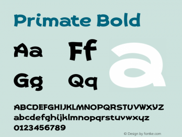 Primate Bold Unknown Font Sample