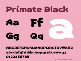 Primate Black Unknown Font Sample