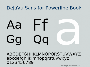 DejaVu Sans for Powerline Book Version 2.33 Font Sample