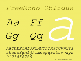 FreeMono Oblique Version $Revision: 1.136 $图片样张