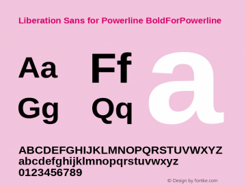 Liberation Sans for Powerline BoldForPowerline Version 1.07 Font Sample