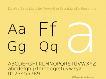 DejaVu Sans Light for Powerline ExtraLightForPowerline Version 2.33 Font Sample