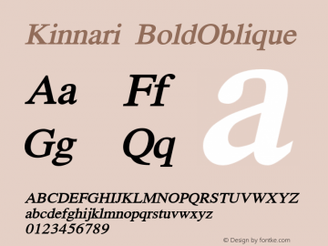 Kinnari BoldOblique Version 001.008: 2011-04-23 Font Sample