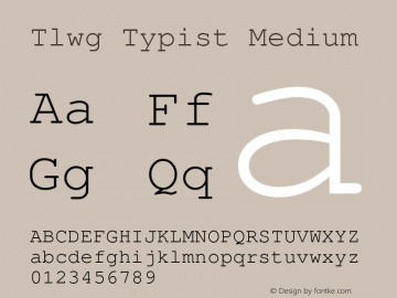 Tlwg Typist Medium Version 001.019: 2011-07-19 Font Sample