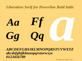 Liberation Serif for Powerline Bold Italic Version 1.07图片样张