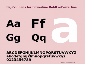 DejaVu Sans for Powerline BoldForPowerline Version 2.33 Font Sample