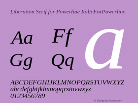 Liberation Serif for Powerline ItalicForPowerline Version 1.07图片样张