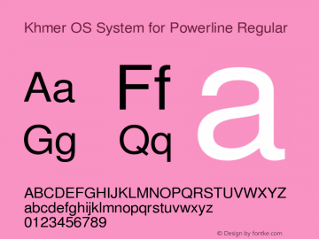 Khmer OS System for Powerline Regular 3.02 2006 Font Sample