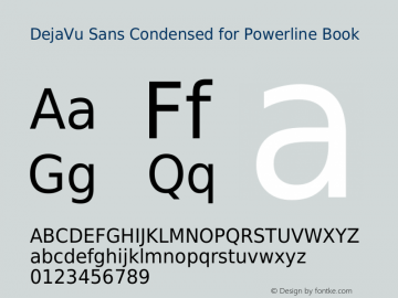 DejaVu Sans Condensed for Powerline Book Version 2.33 Font Sample