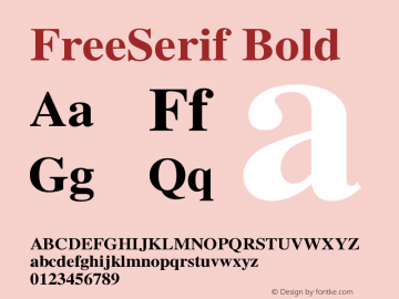 FreeSerif Bold Version $Revision: 1.223 $ Font Sample