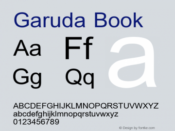 Garuda Book Version 2.64: 2011-04-23 Font Sample