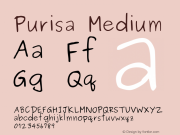 Purisa Medium Version 002.013: 2011-04-23图片样张