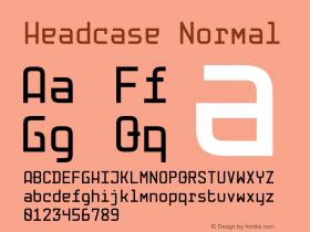 Headcase Normal Version 1.000 Font Sample