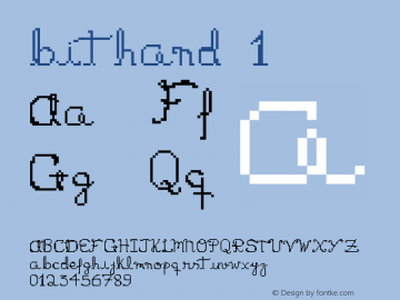 bithand 1 Macromedia Fontographer 4.1 3/31/00 Font Sample