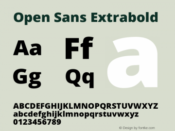 Open Sans Extrabold Version 1.10 Font Sample