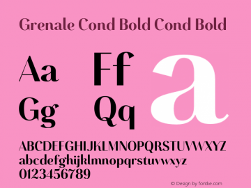 Grenale Cond Bold Cond Bold 1.000 Font Sample