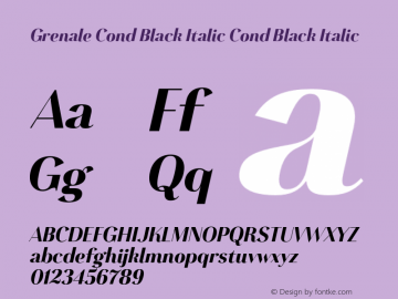 Grenale Cond Black Italic Cond Black Italic 1.000图片样张