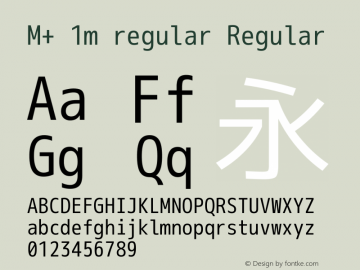 M+ 1m regular Regular Version 1.055 Font Sample