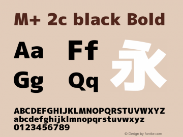 M+ 2c black Bold Version 1.055 Font Sample