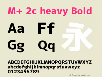 M+ 2c heavy Bold Version 1.055 Font Sample