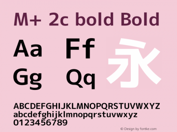 M+ 2c bold Bold Version 1.055 Font Sample