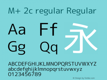 M+ 2c regular Regular Version 1.055 Font Sample